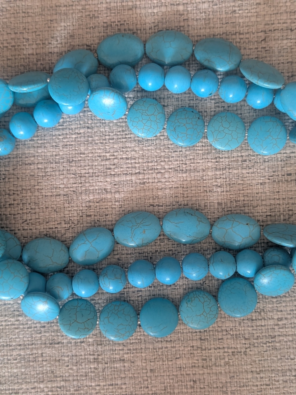 Turquoise Beaded Statement Necklace - Blue